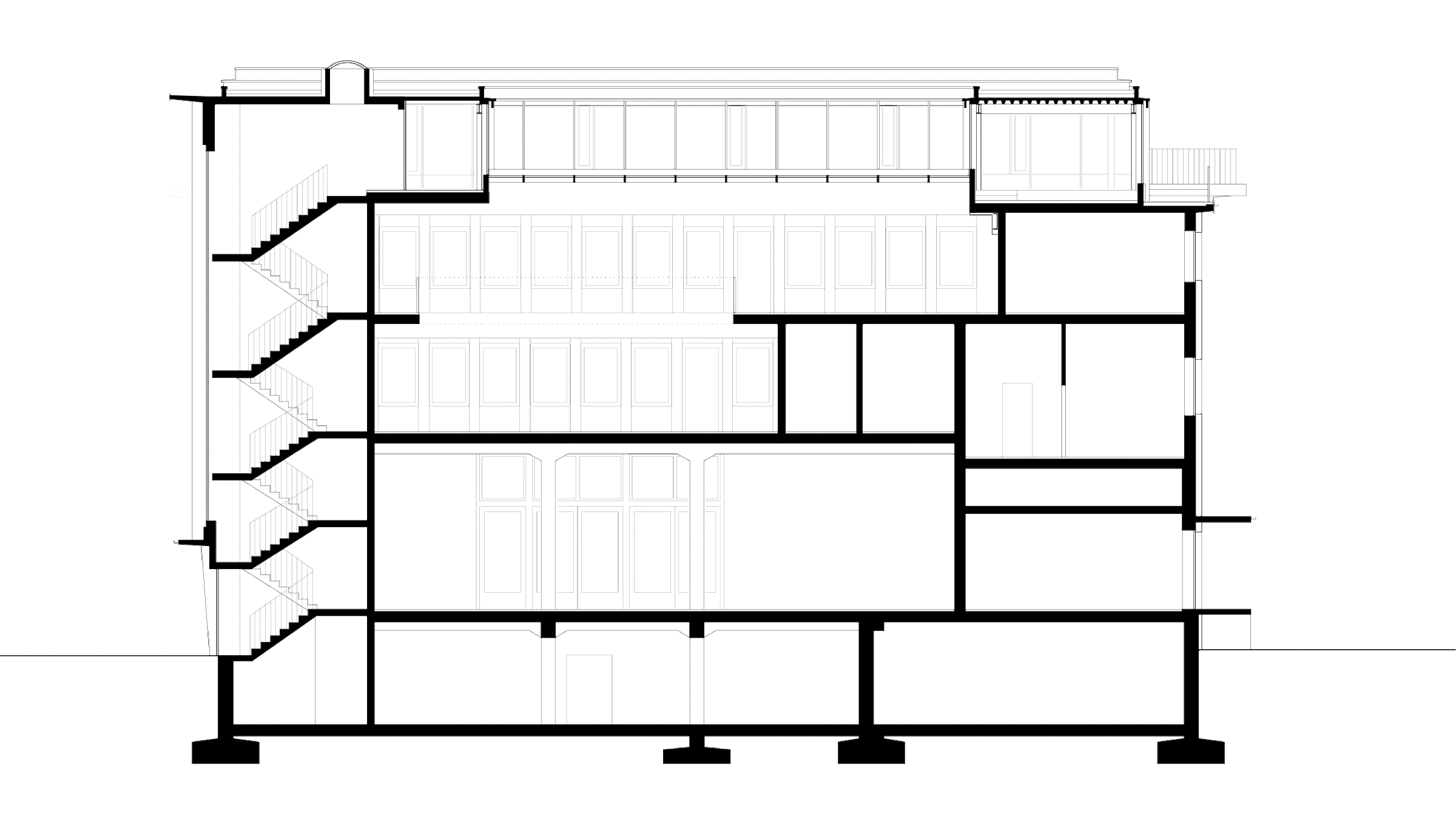 Schnitt Gewerbehaus Zürich-Binz, Meier Hug Architekten