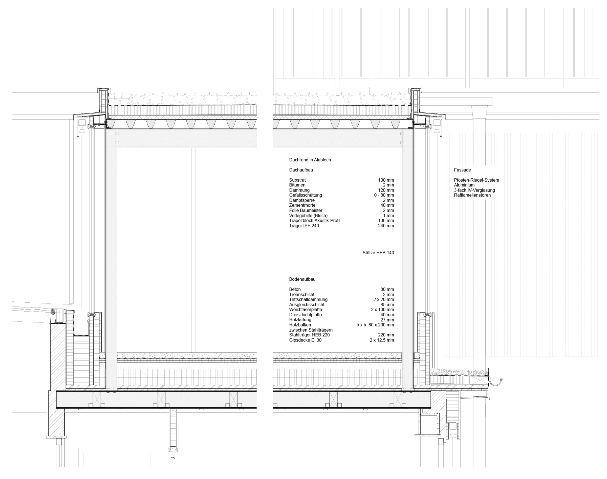 Aufstockung Stahlbau Trapezblech Überbeton Gewerbehaus Zürich-Binz, Meier Hug Architekten